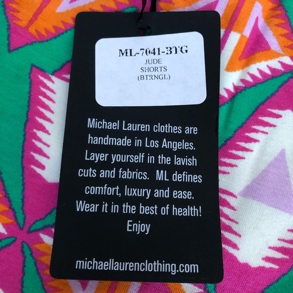 Michael Lauren Jude Shorts Multicolored Geometric Print Large - Picture 7 of 10